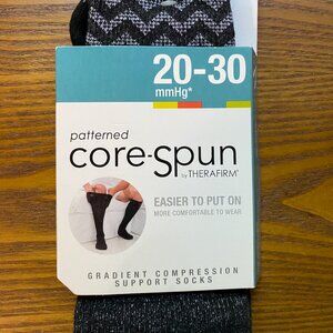 Patterned Core-spun by Therafirm Gradient Compression Support Socks, 20-30 mmHg